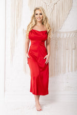 Kalimo Sanda Long Elegant Satin Nightshirt red 2