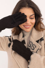 AT Patterned Insulated Touch Gloves black