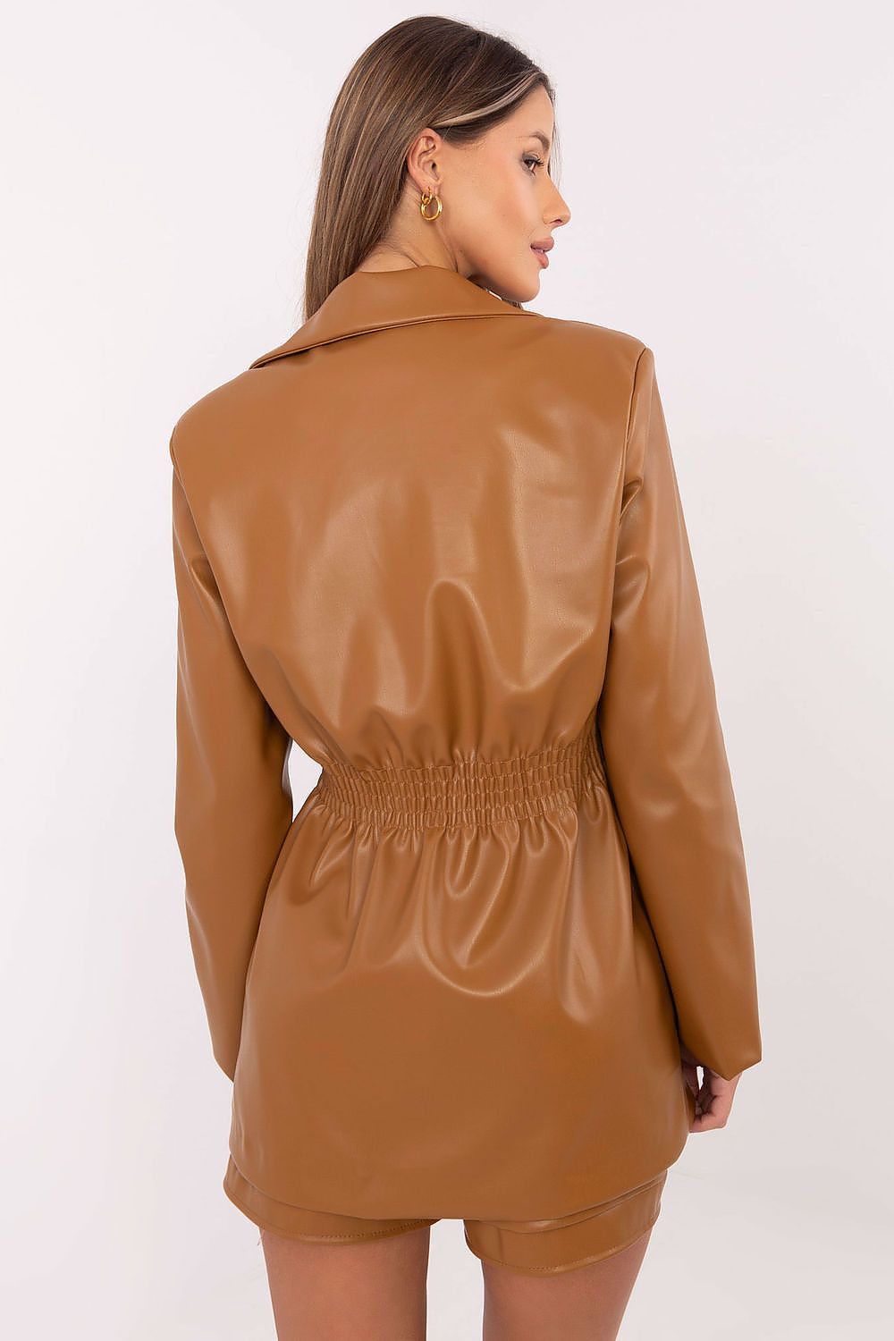 Italy Moda Eco-Leather Blazer Jacket