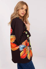 Floral Jacket Italy Moda Denim-Look Blazer