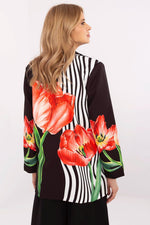 Floral Jacket Italy Moda Denim-Look Blazer