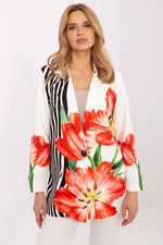 Floral Jacket Italy Moda Denim-Look Blazer beige 7 one-size-fits-all