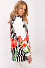 Floral Jacket Italy Moda Denim-Look Blazer