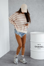 LaBalancia Loose Fitted Striped Sweatshirt