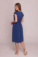 Stylove Cocktail Dress V-Neck Ruffled A-Line Midi - Shimmering Polish Elegance