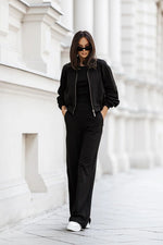 LaBalancia Zip Up Three Piece Loungewear Set black