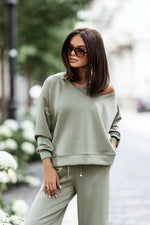 LaBalancia Feminine Three Piece Loungewear Set green