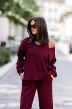 LaBalancia Feminine Three Piece Loungewear Set red