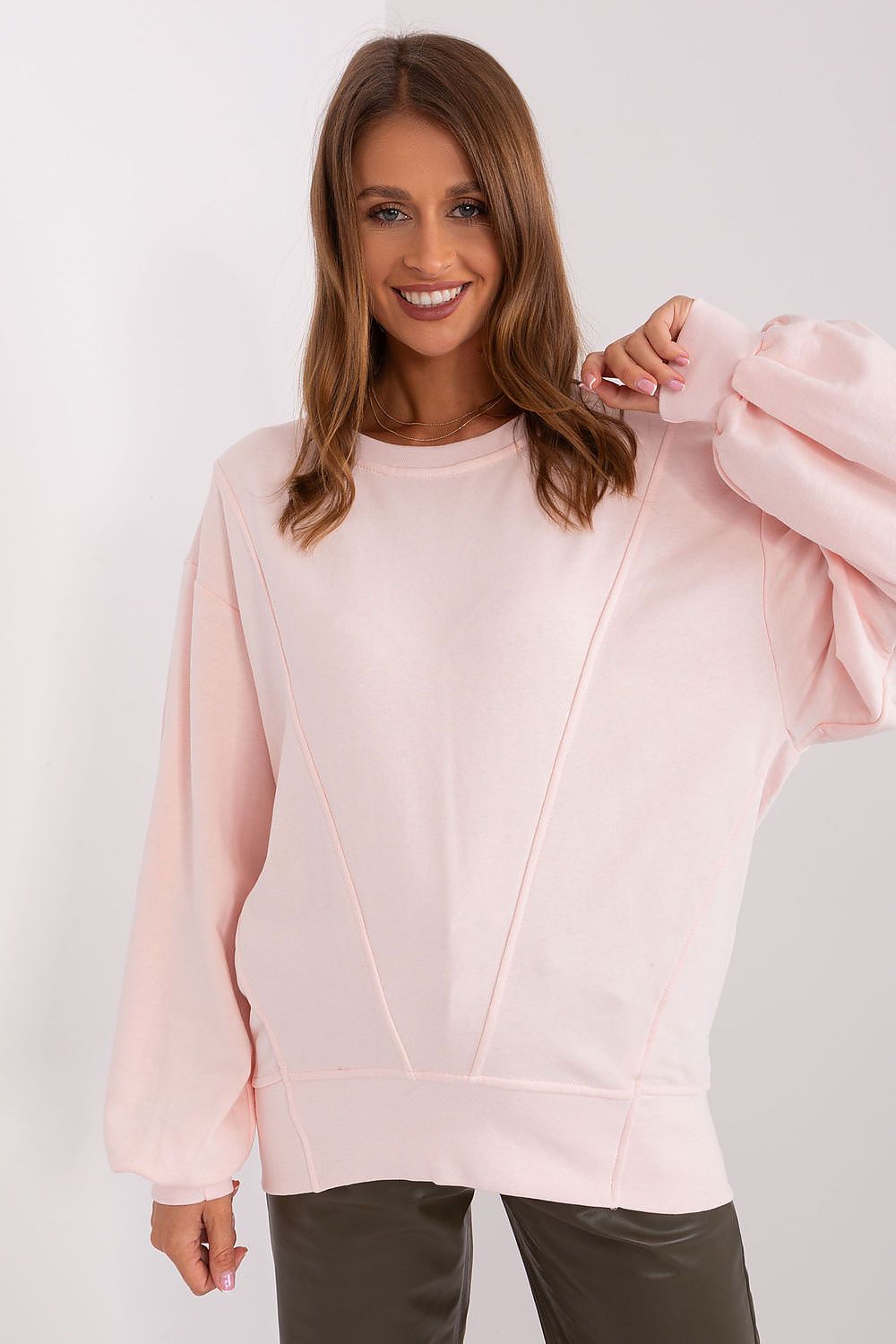 Ex Moda Classic Casual Sweatshirt pink one-size-fits-all