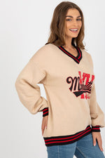Ex Moda Manhattan NY Slogan V Neck Sweater