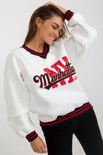 Ex Moda Manhattan NY Slogan V Neck Sweater
