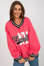 Ex Moda Manhattan NY Slogan V Neck Sweater