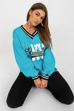 Ex Moda Manhattan NY Slogan V Neck Sweater