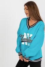 Ex Moda Manhattan NY Slogan V Neck Sweater
