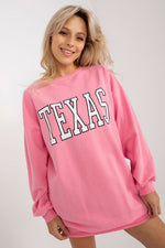 Ex Moda TEXAS Slogan Long Sweatshirt pink one-size-fits-all