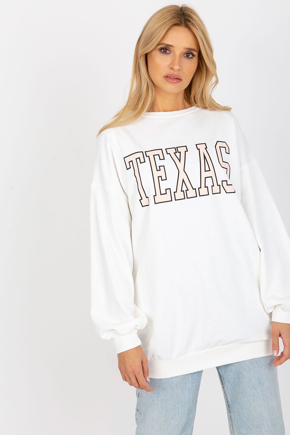 Ex Moda TEXAS Slogan Long Sweatshirt pink 2 one-size-fits-all