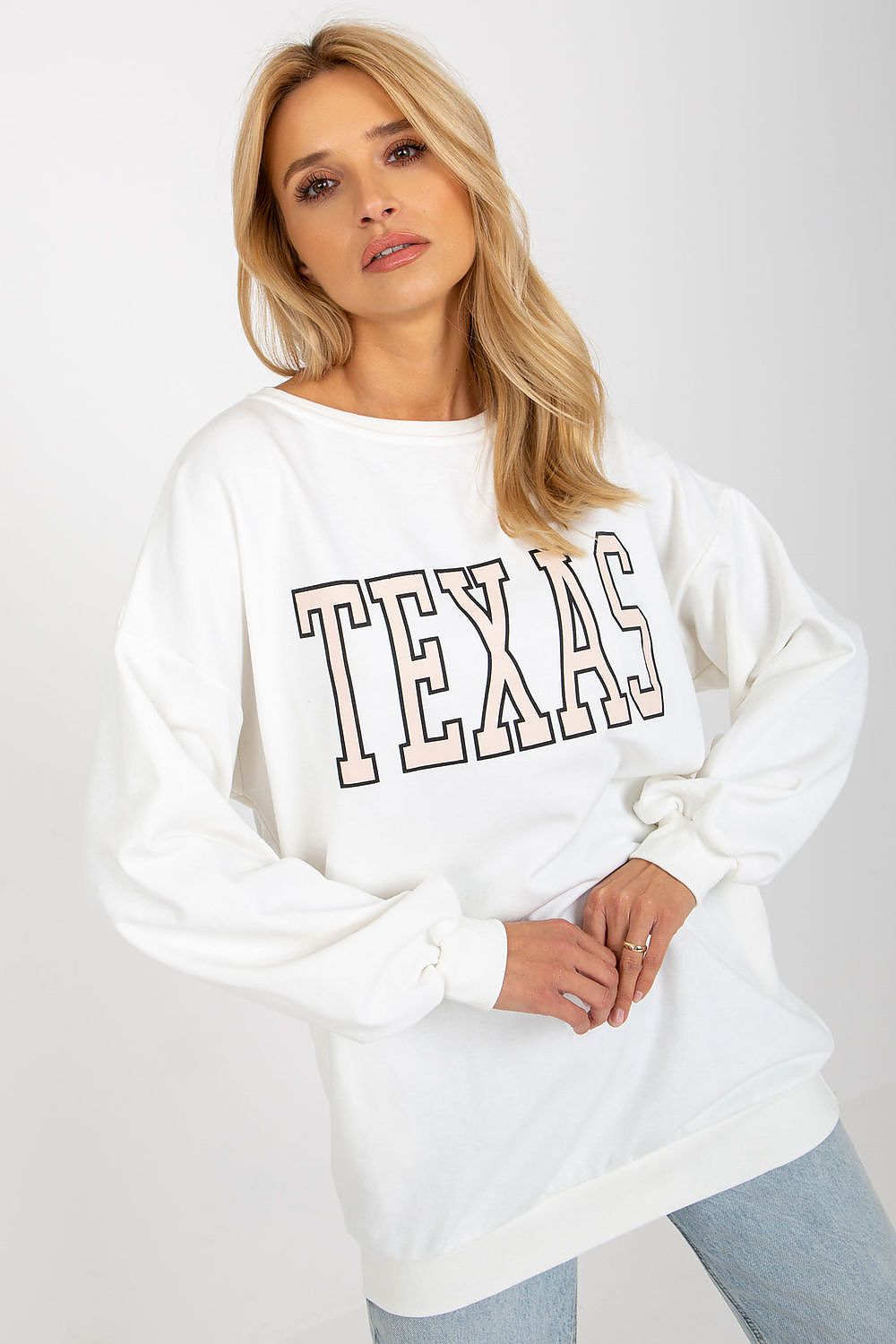 Ex Moda TEXAS Slogan Long Sweatshirt