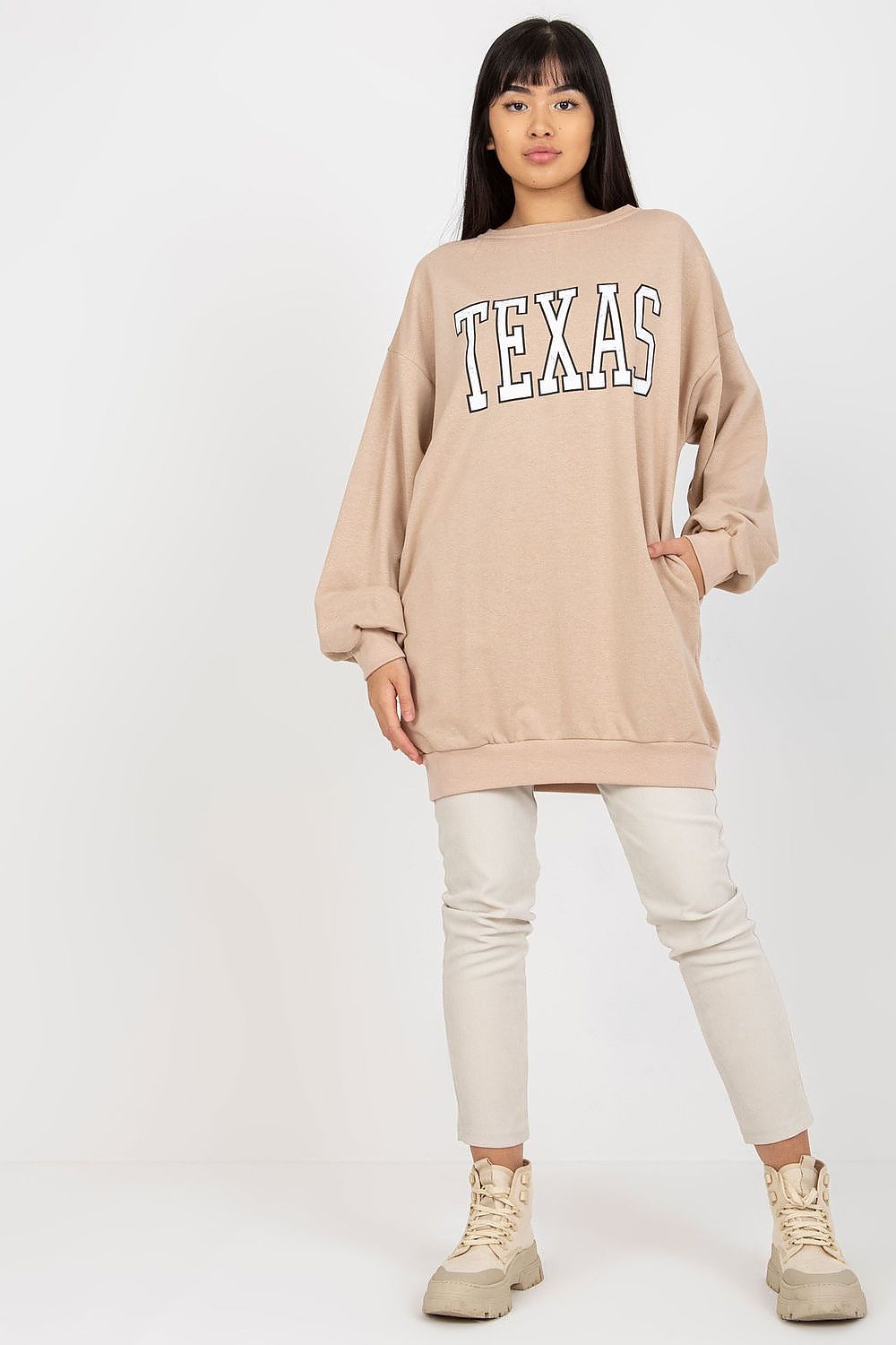 Ex Moda TEXAS Slogan Long Sweatshirt