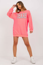 Ex Moda TEXAS Slogan Long Sweatshirt pink 3 one-size-fits-all