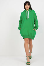 Ex Moda Long Drawstring Hoodie green 2 one-size-fits-all