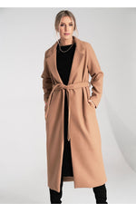 Figl Belted Wrap Midi Coat beige S M