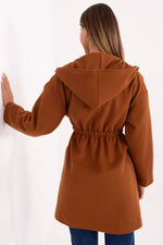 Rue Paris Hooded Belted Knit Coat