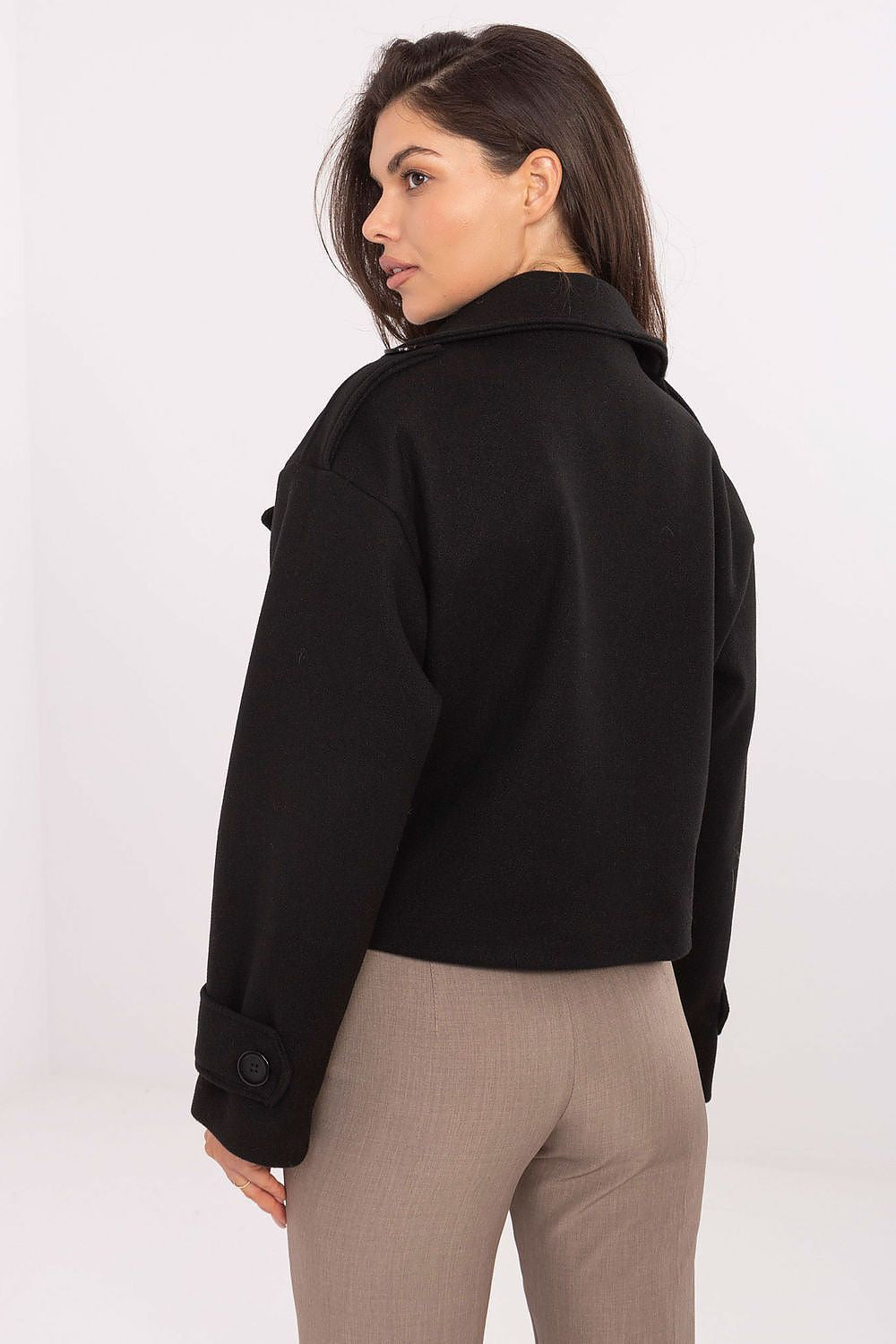 Rue Paris Short Eco-Leather Trench Coat