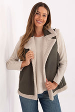 Factory Price Faux Fur Gilet Vest green one-size-fits-all