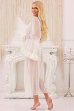 Kalimo Skylar Tulle Peignoir Dressing Gown, Black or White