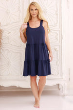 Kalimo Halka Fulha Bow Nightdress navy blue