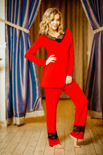 Kalimo Kapas Two-Piece Pyjama Set red