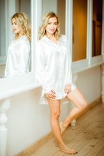Kalimo Men's Shirt-Style Satin Nightshirt for Women