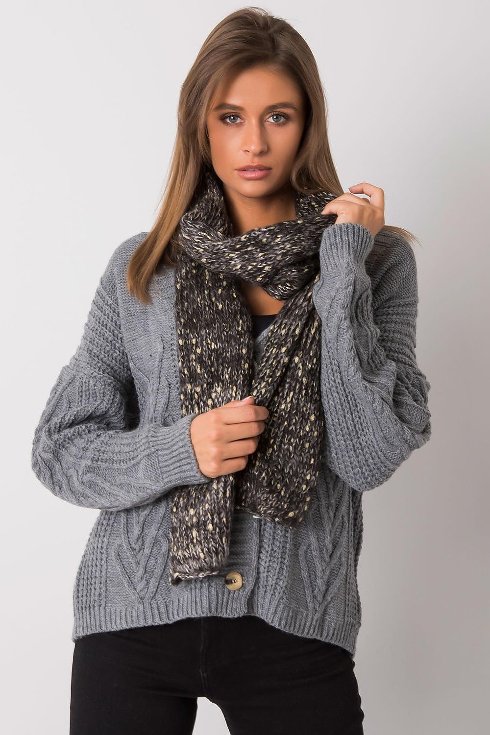 AT Metallic Thread Scarf black one-size-fits-all