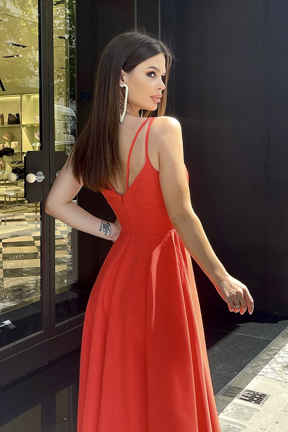 Bicotone Midi Strappy Flared Day Dress