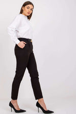Italy Moda High-Rise Elastic Waist Trousers