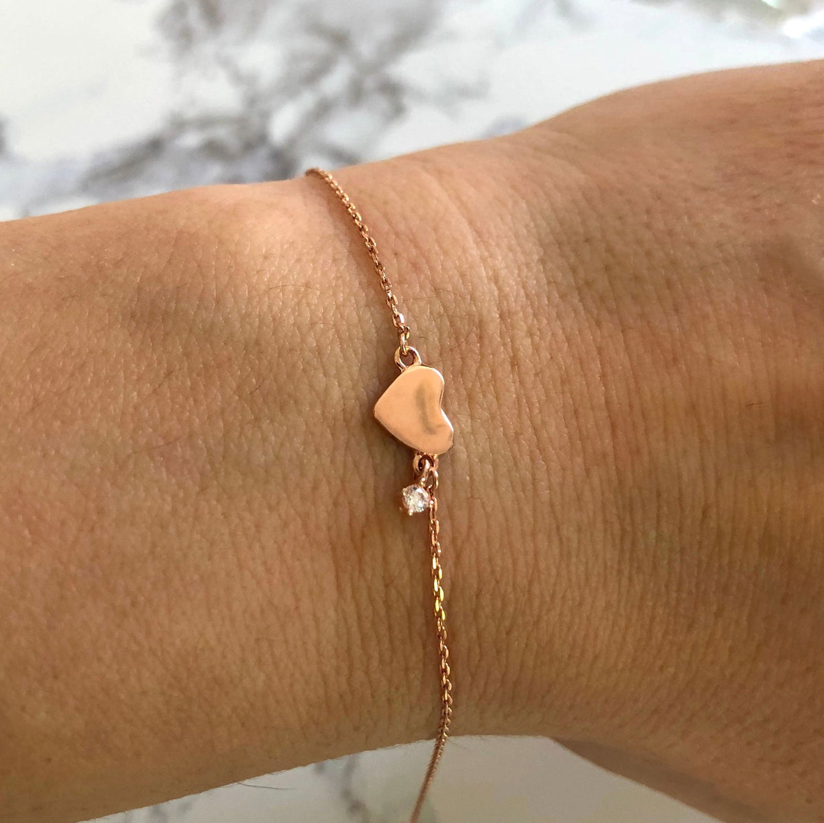 Dainty Bracelet with Tiny Heart