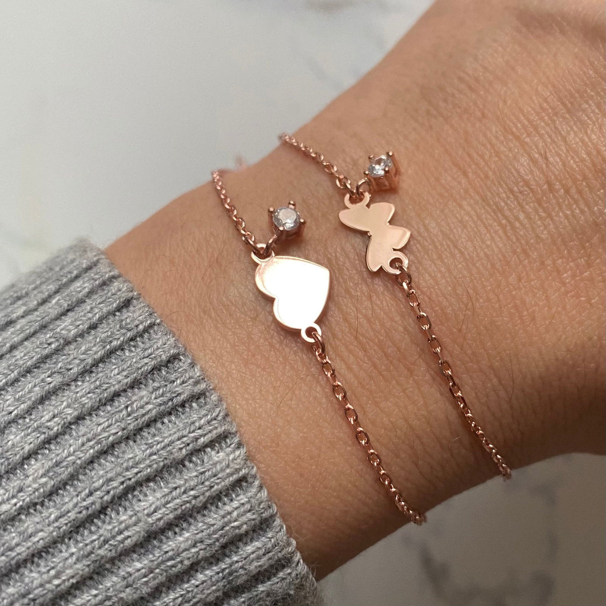 Dainty Bracelet with Tiny Heart