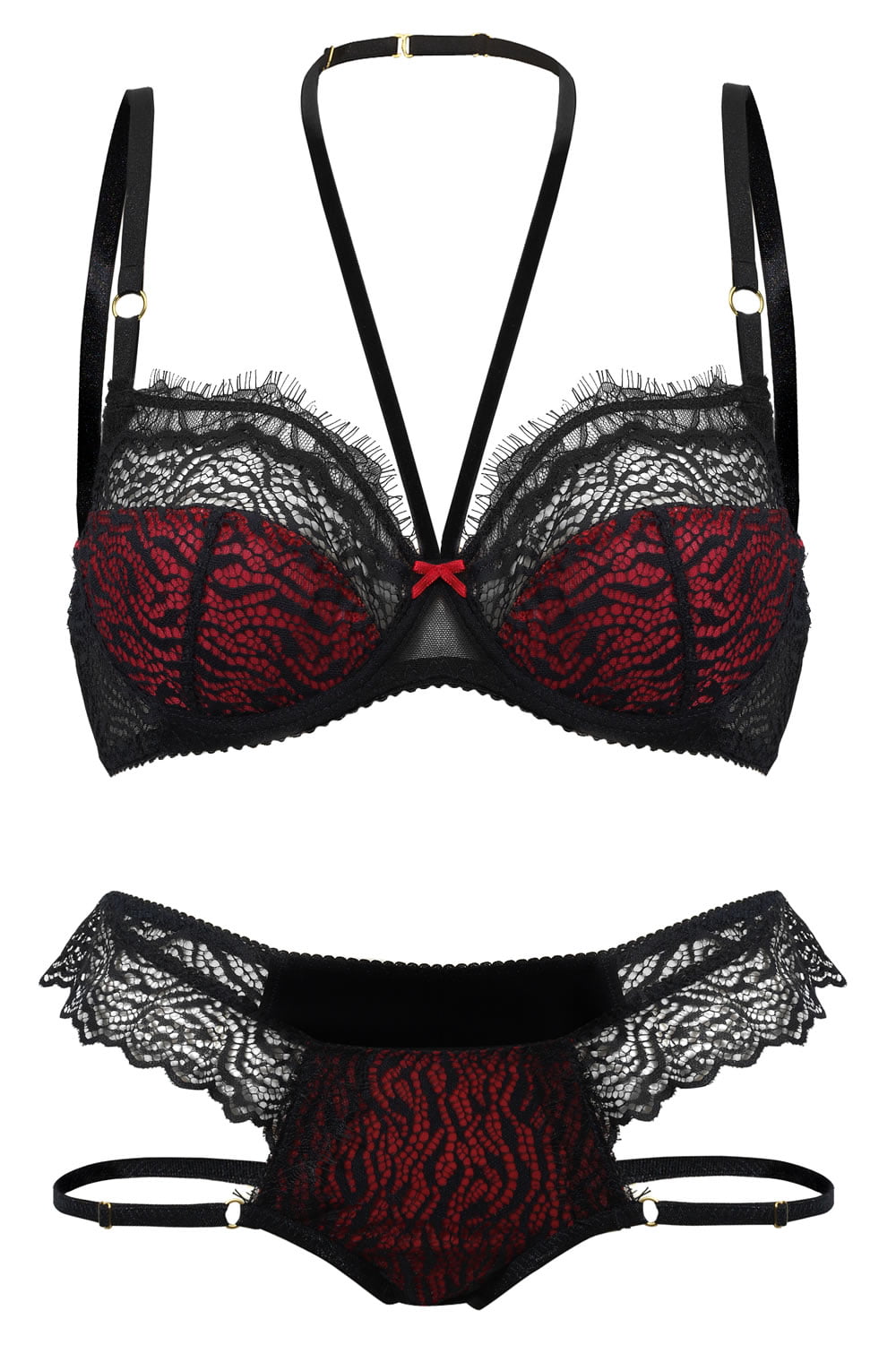 Confidante Devil Lace Brief Black/Red
