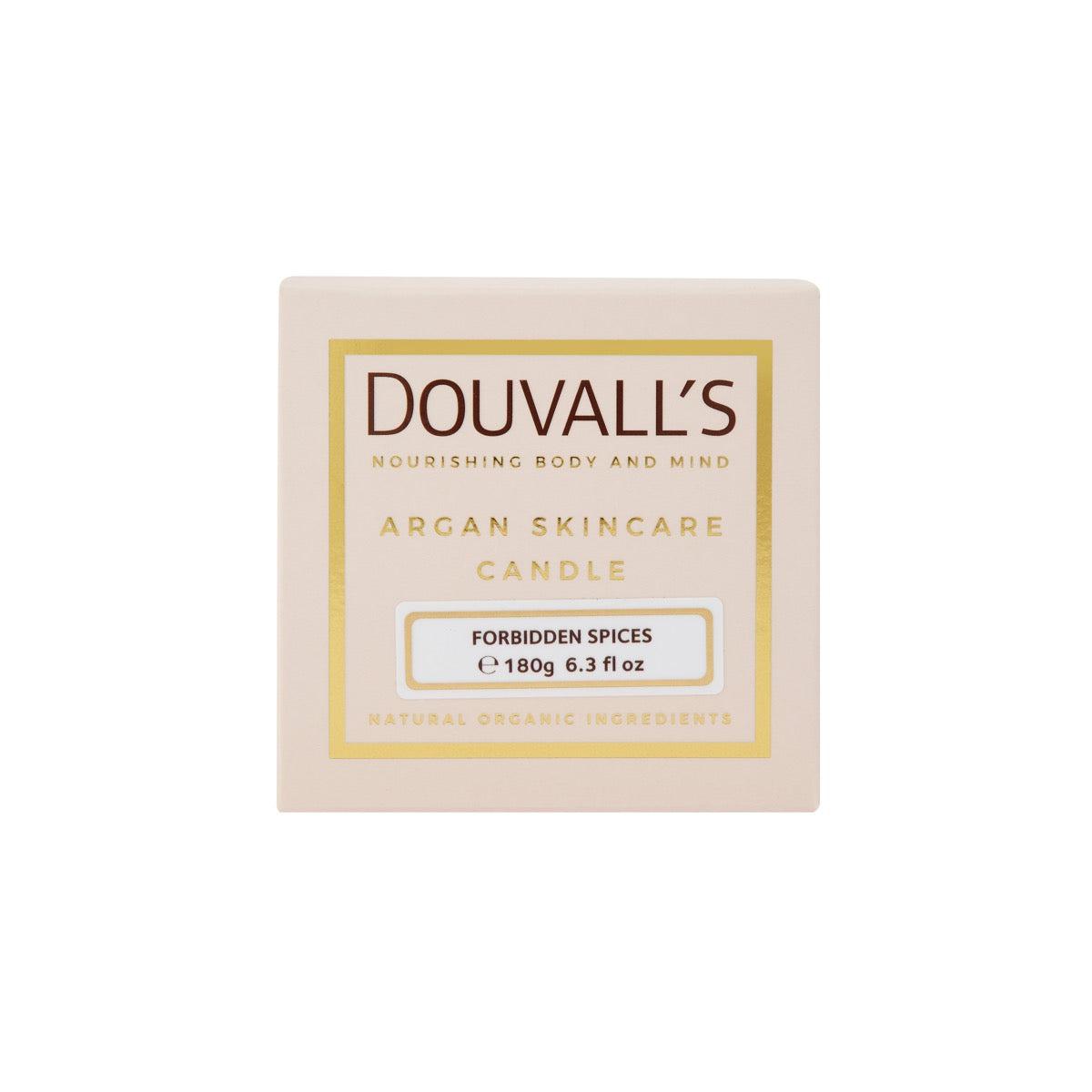 Douvall's Organic Argan Skincare Candle, Forbidden Spices 180g | Intensely Nourishing and Hydrating Body Treatment
