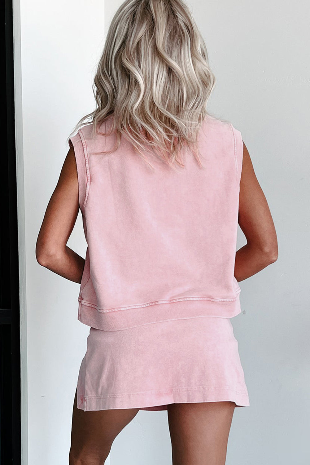 Two Piece Mineral Wash Cotton Loungewear Set