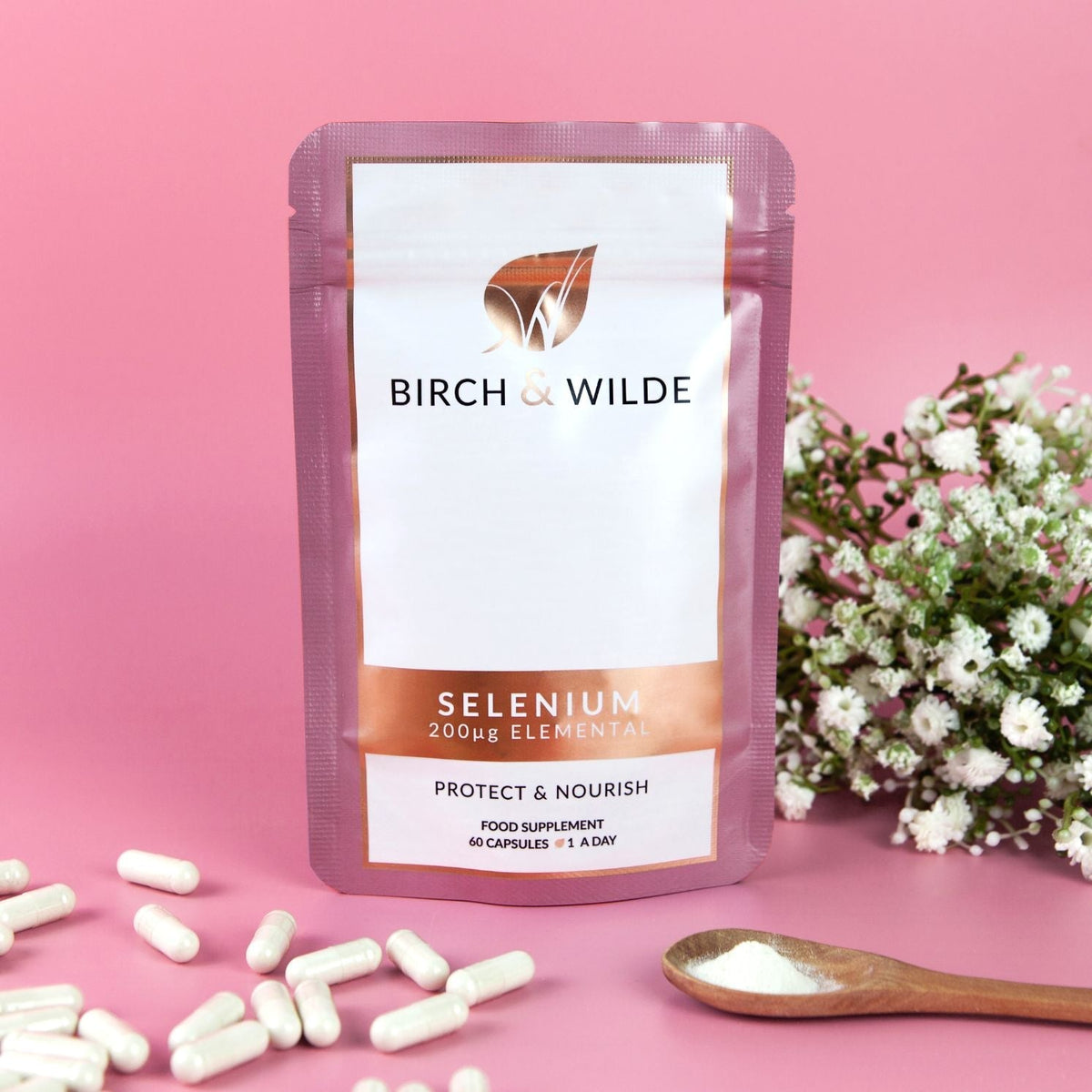 Elemental Selenium Supplement Capsules x 60 | 2 Month Refill Pouch