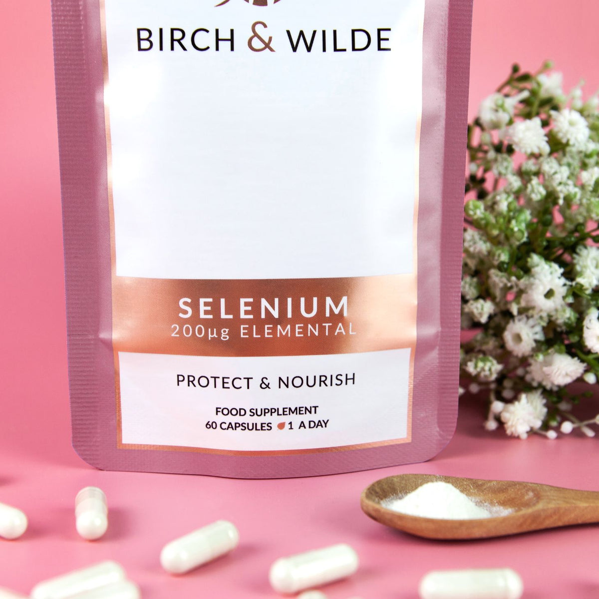 Elemental Selenium Supplement Capsules x 60 | 2 Month Refill Pouch