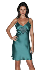 Irall Emerald I Satin Nightdress Dark Green