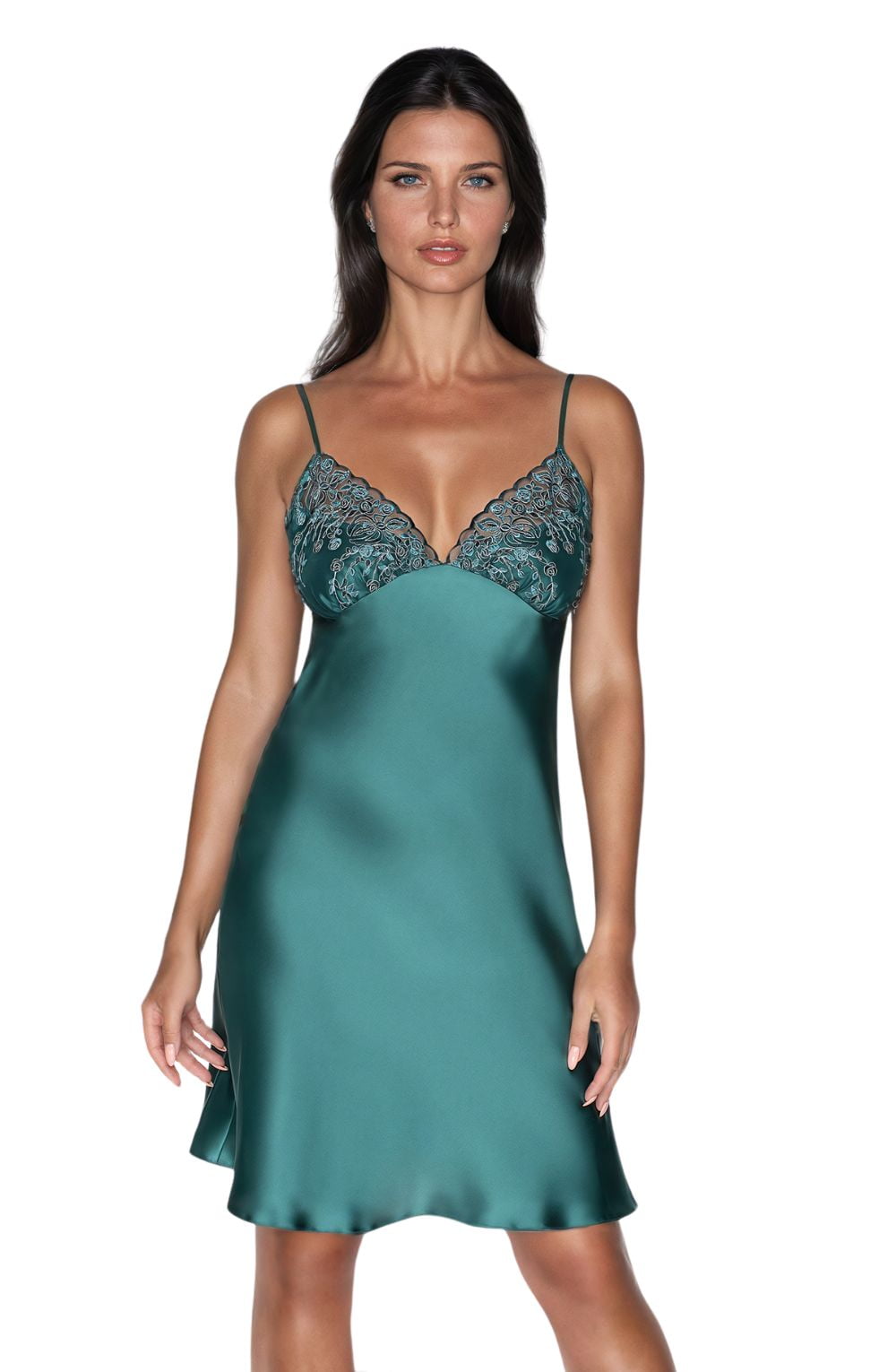 Irall Emerald I Satin Nightdress Dark Green
