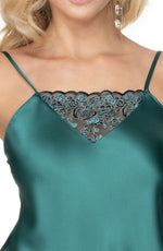 Irall Emerald I Satin Nightdress Dark Green