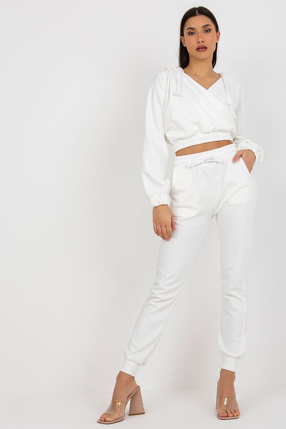 Ex Moda Loungewear Set with Hooded Sweatshirt and Long Pants beige 2 one-size-fits-all