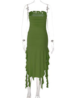 Fashion Sexy Tube Irregular Hem Dress