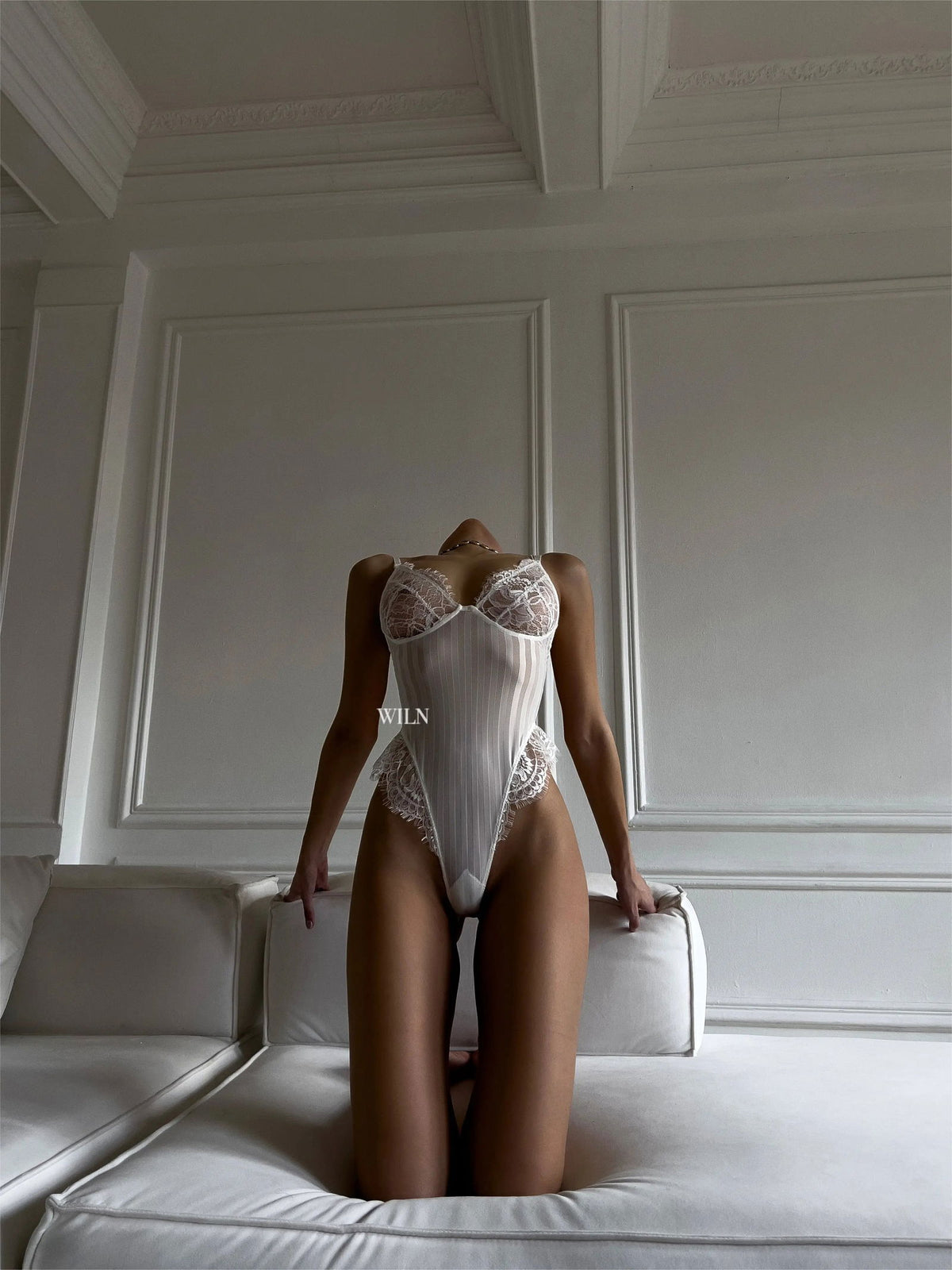 FLING White Lace Teddy Bodysuit