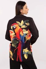 Floral Jacket Italy Moda Denim-Look Blazer