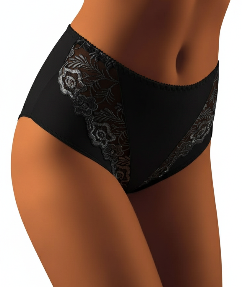 Wolbar Gabe Lace Microfibre Briefs Black